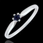 Bague de fianailles solitaire roseau - 6 griffes - saphir 0. 09 carat -