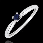 Bague de fianailles solitaire roseau - saphir 0. 1 carat - or blanc 18