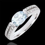 Bague de fianailles victoire - aigue - marine 1. 2 carats et diamants - o