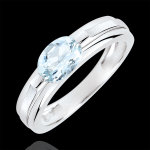 Bague de fianailles victoire variation - aigue - marine 0. 65 carat - or
