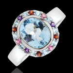Bague fleur d'eden - argent et pierres fines