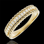 Bague fleur de sel - deux anneaux - or jaune 9 carats