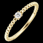 Bague fleur de sel - solitaire bulle - or jaune 18 carats et diamant