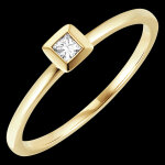 Bague fraîcheur - carré - or jaune 18 carats et diamant Bague fraîcheur - carré - or jaune 18 carats et diamant