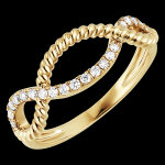 Bague fraîcheur - cordes d'or - or jaune 18 carats et diamants Bague fraîcheur - cordes d'or - or jaune 18 carats et diamants