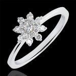 Bague fraicheur - fleur des cimes - or blanc 18 carats et diamants
