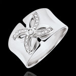 Bague fraicheur - lys d'et� - or blanc 18 carats et diamants