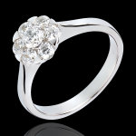 Bague fraicheur - magnolia - or blanc 18 carats - 0. 88 carat - 7 diamant
