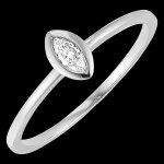 Bague fracheur - marquise - or blanc 9 carats et diamant
