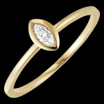Bague fracheur - marquise - or jaune 18 carats et diamant