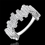 Bague fra�cheur - m�lodie - or blanc 9 carats et diamants