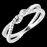 Bague fraîcheur - noeud d'or - or blanc 9 carats et diamants Bague fraîcheur - noeud d'or - or blanc 9 carats et diamants