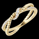 Bague fraîcheur - noeud d'or - or jaune 18 carats et diamants Bague fraîcheur - noeud d'or - or jaune 18 carats et diamants