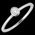 Bague fra�cheur - oval - or blanc 9 carats et diamant