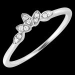 Bague fracheur - ptales majestueuses - or blanc 9 carats