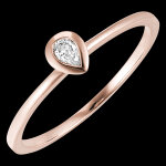 Bague fra�cheur - poire - or rose 18 carats et diamant