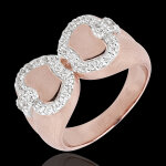 Bague fraicheur - pomme d'amour - or blanc et or rose 18 carats