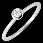 Bague fra�cheur - rond - or blanc 9 carats et diamant