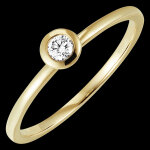 Bague fraîcheur - rond - or jaune 9 carats et diamant Bague fraîcheur - rond - or jaune 9 carats et diamant