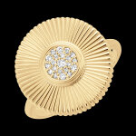 Bague fraîcheur - sol - or jaune 9 carats et diamants Bague fraîcheur - sol - or jaune 9 carats et diamants