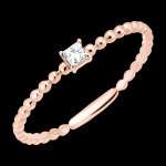 Bague fra�cheur - solitaire bulle princesse - or rose 18 carats et diam