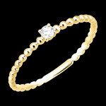 Bague fraîcheur - solitaire bulle rond - or jaune 18 carats et diamant Bague fraîcheur - solitaire bulle rond - or jaune 18 carats et diamant