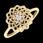 Bague fraîcheur - tournesol royal - or jaune 18 carats et diamants Bague fraîcheur - tournesol royal - or jaune 18 carats et diamants