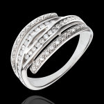 Bague griffes dores - or blanc 18 carats