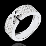 Bague haute couture pr�cieuse - or blanc 18 carats