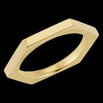 Bague hexagone homme - or jaune 9 carats