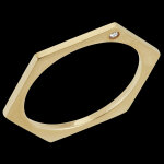 Bague hexagone - or jaune 9 carats et diamant