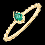 Bague idris  or jaune 9 carats et meraude synthtique