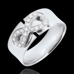 Bague infini - or blanc 9 carats et diamants