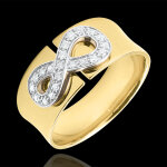 Bague infini - or jaune 18 carats et diamants