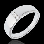 Bague infini - trilogie treinte - or blanc 18 carats - 3 diamants
