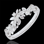 Bague jardin enchanté - feuillage royal - diamant et or blanc 18 carats Bague jardin enchanté - feuillage royal - diamant et or blanc 18 carats