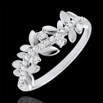 Bague jardin enchant - feuillage royal - grand modle - diamants et o