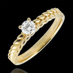 Bague jardin enchanté - solitaire tresse - or jaune 18 carats - 0. 2 car Bague jardin enchanté - solitaire tresse - or jaune 18 carats - 0. 2 car