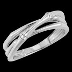 Bague jungle sacrée 2 rangs entremêlés multi diamants - or blanc 18 c Bague jungle sacrée 2 rangs entremêlés multi diamants - or blanc 18 c