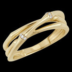 Bague jungle sacrée 2 rangs entremêlés multi diamants - or jaune 9 car Bague jungle sacrée 2 rangs entremêlés multi diamants - or jaune 9 car