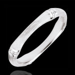 Bague jungle sacre - multi diamants 3 mm - or blanc bross 9 carats