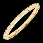 Bague lira � or jaune 9 carats et diamants synth�tiques