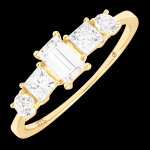 Bague nayla  or jaune 9 carats et diamants synthtiques