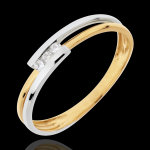 Bague nid prcieux - adoration - or blanc et or jaune 18 carats