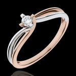 Bague nid précieux - claire - diamant 0. 11 carat - or blanc et or rose Bague nid précieux - claire - diamant 0. 11 carat - or blanc et or rose