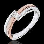 Bague nid prcieux - salom - diamant 0. 10 carat - or blanc et or rose
