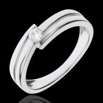 Bague nid prcieux - salom - or blanc 18 carats - 0. 11 carat