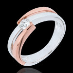 Bague nid pr�cieux - solitaire anneaux - 0. 18 carat - or 9 carats