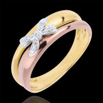 Bague noeud ma ch�rie trois ors - trois ors 18 carats