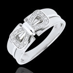 Bague noeud corset or blanc 18 carats Bague noeud corset or blanc 18 carats